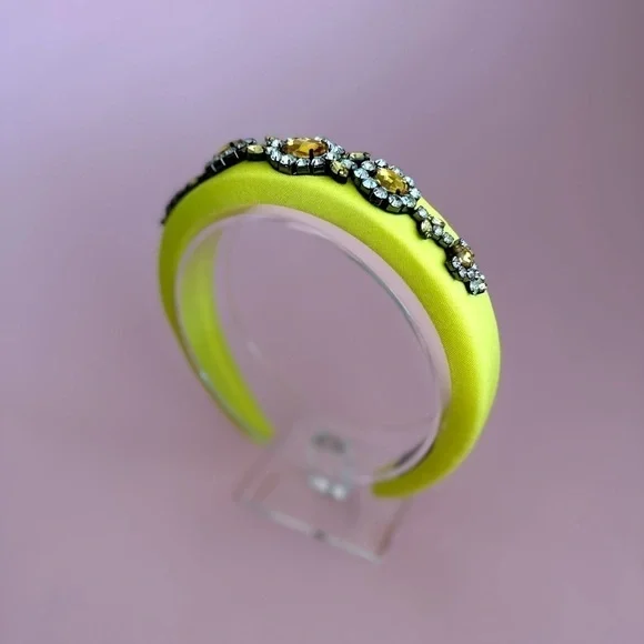 Yellow Fabric Rhinestone Headband - Picture 4 of 6
